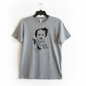 Edgar Allan Poe Poe Boy Graphic Tee Bella+Canvas Gray Medium
